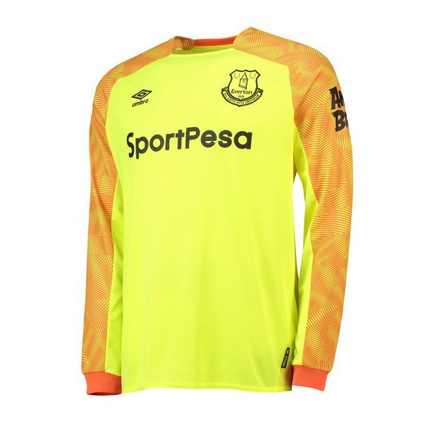 Camiseta Everton Replica Segunda Ropa ML Portero 2018/19 Amarillo